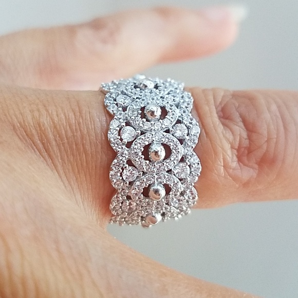 10mm Wide Eternity CZ Wedding Band